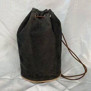 Hermes Black Canvas Matelot Marcel Bucket Backpack Polochan Mimil 90s Vintage